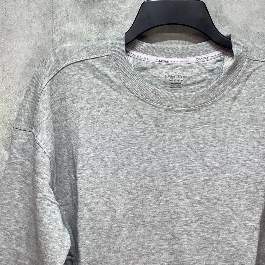 CALVIN KLEIN PERFORMANCE Grey Long Sleeve Tie-Back Top SZ XL
