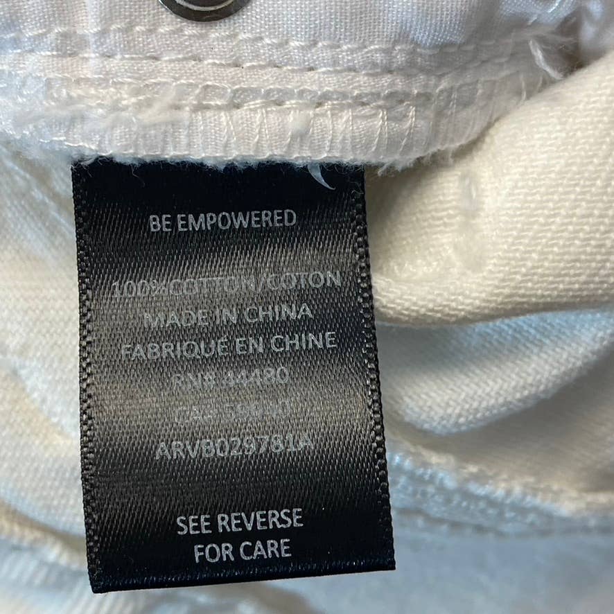 AFRM Women's White Luisa Distressed High-Rise Ankle Crop Skinny Denim Jeans SZ28