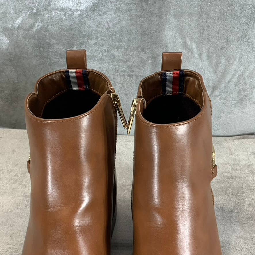 TOMMY HILFIGER Women's Medium Natural Imiera Side-Zip Ankle Boots SZ 9