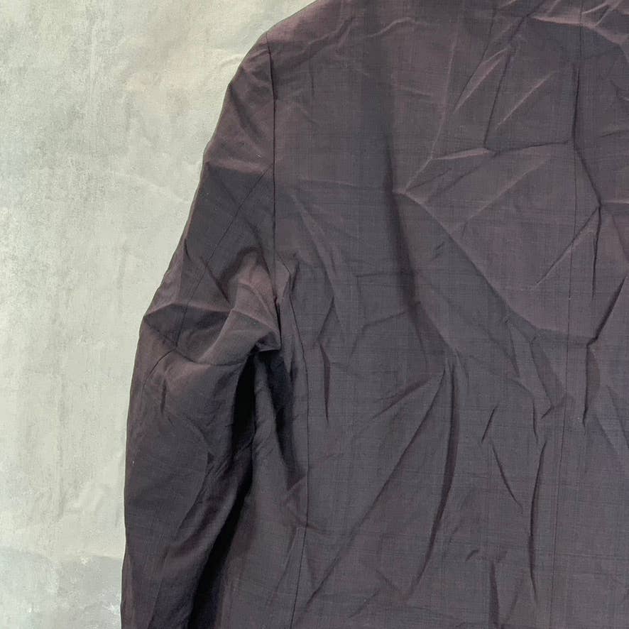 CALVIN KLEIN Men's Charcoal Plaid Slim-Fit Two-Button Suit Jacket SZ 44R