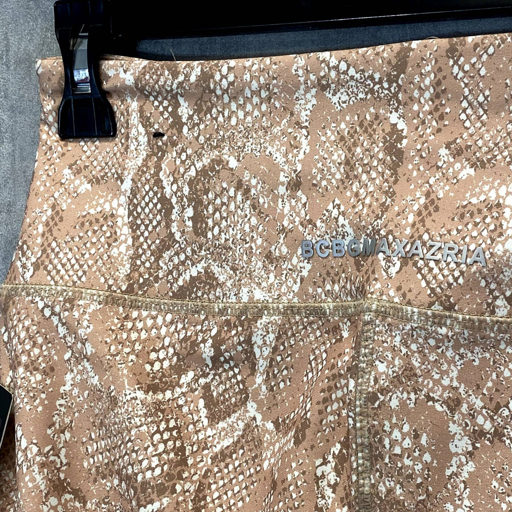 BCBMAXAZRIA Women's Pink Snake Print Stretch High-Rise Pull-On Ankle Leggings SZ M
