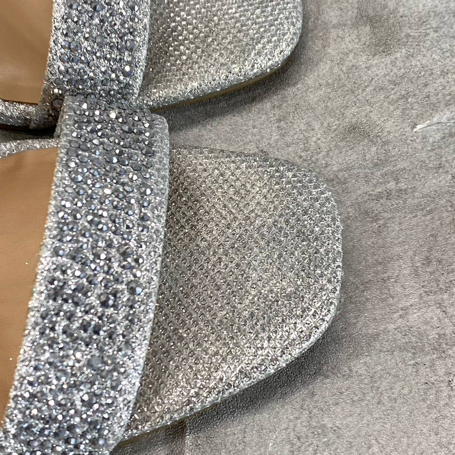 INC INTERNATIONAL CONCEPTS Women's Silver Bling Lexini Two-Piece Sandals SZ 7
