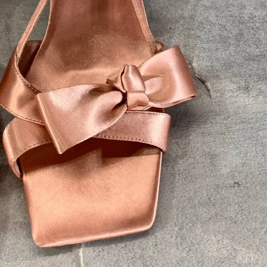 JEFFREY CAMPBELL Women's Natural Satin Take a Bow Square-Toe Slingback Sandals