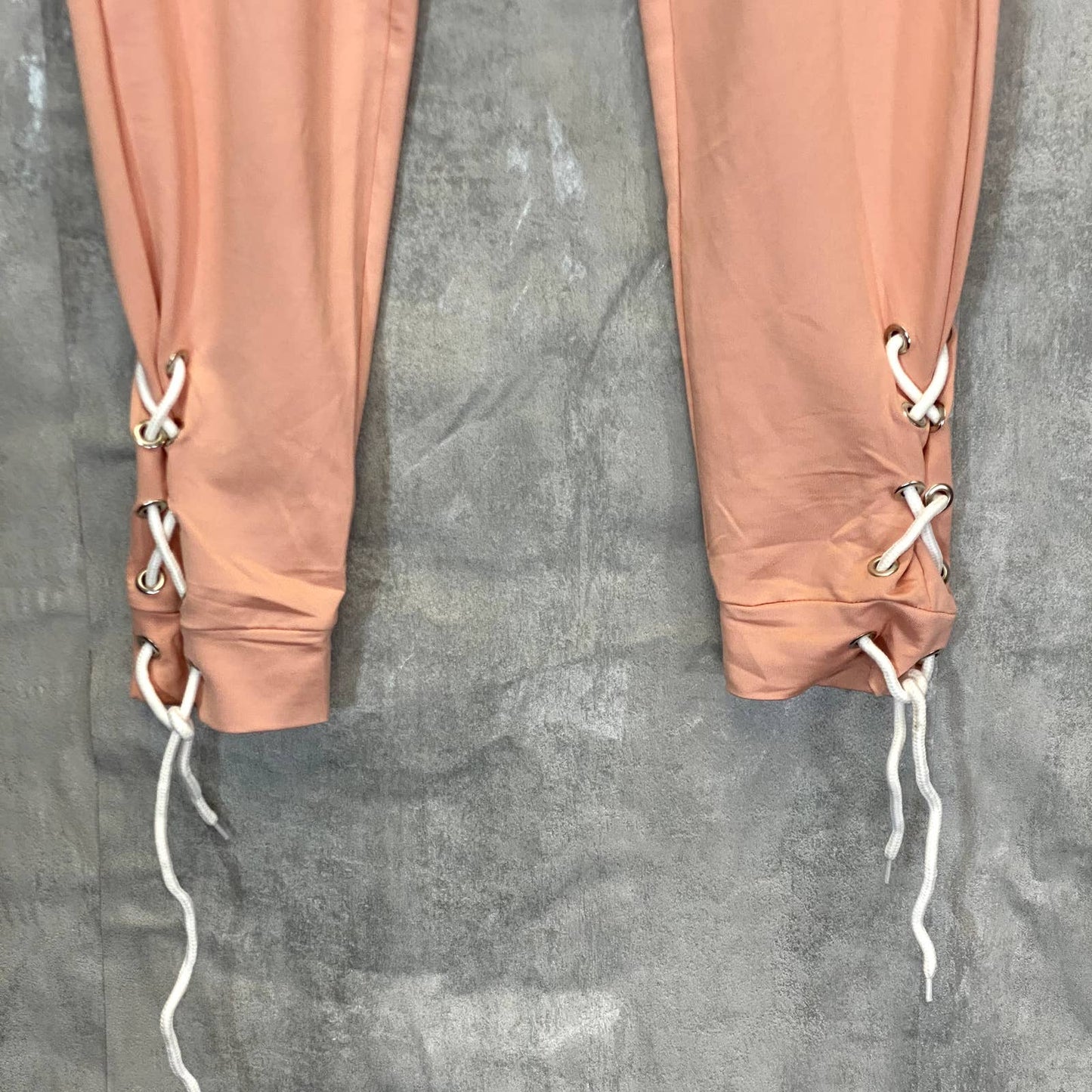 KAY UNGER Women's Peach Tie Hem Drawstring Pull-On Jogger Pants SZ M