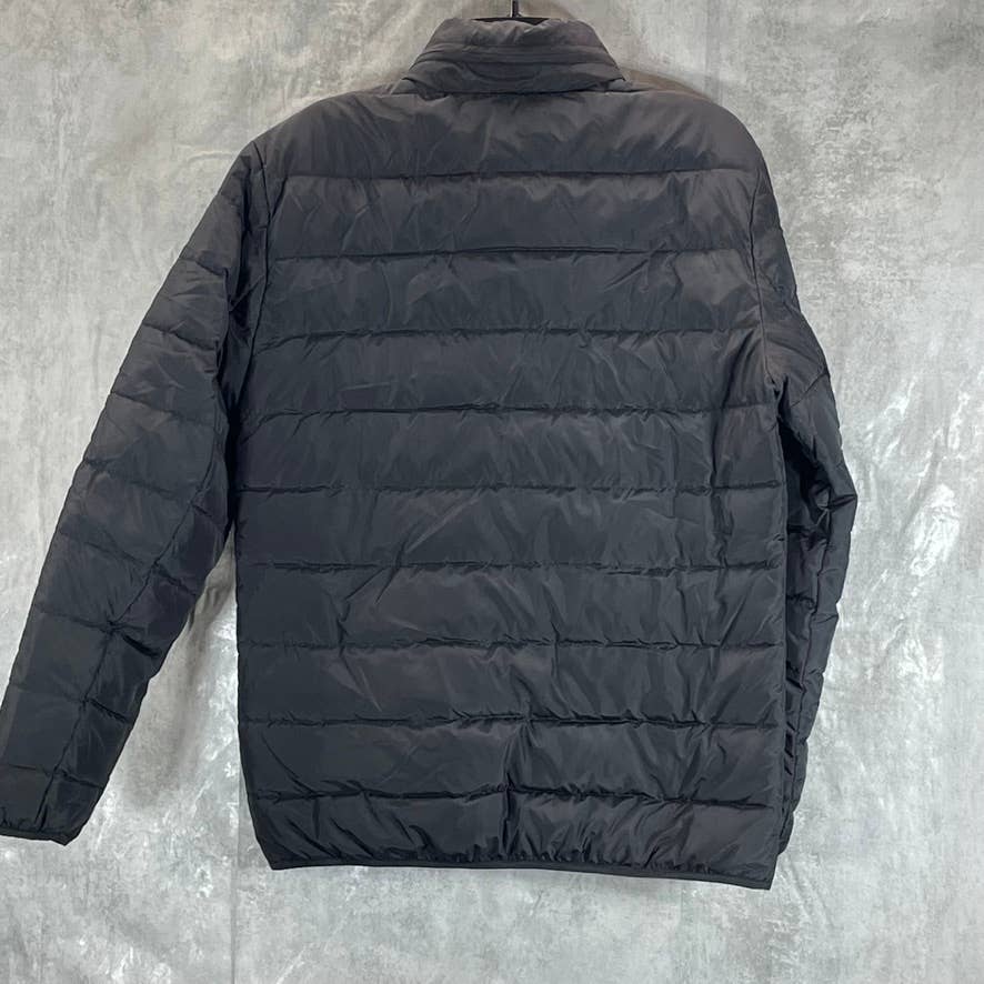 COLE HAAN Men's Solid Black Packable Down Full-Zip Puffer Jacket SZ S