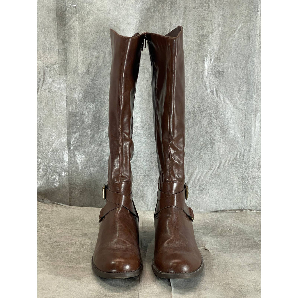 STYLE & CO Women's Cognac Marliee Full Side-Zip Round-Toe Tall Riding Boot SZ9.5