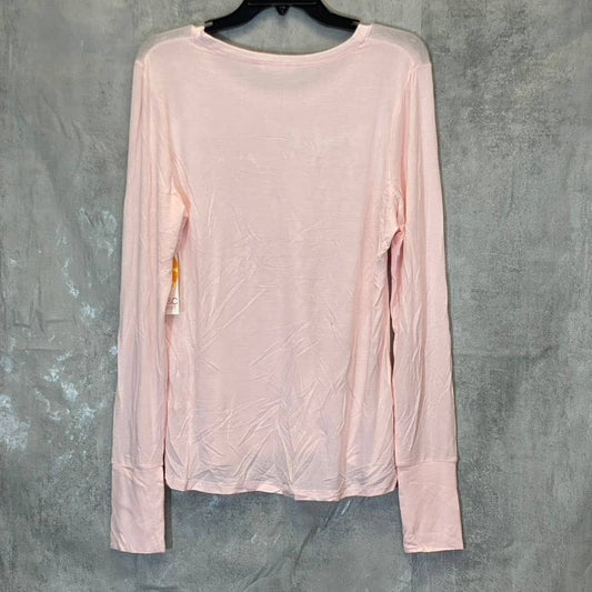 C&C SPORT Women's Lipgloss Pink Crewneck Long Sleeve Solid Top SZ L