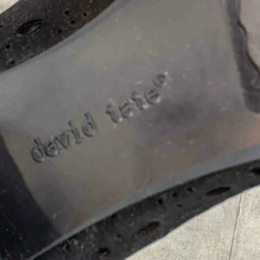 DAVID TATE Women's Narrow Black Leather Proud Perforated Cushioned Pumps SZ 8.5N