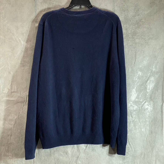 NORDSTROM Men's Navy Blazer V-Neck Cashmere Ribbed Trim Pullover SZ XL