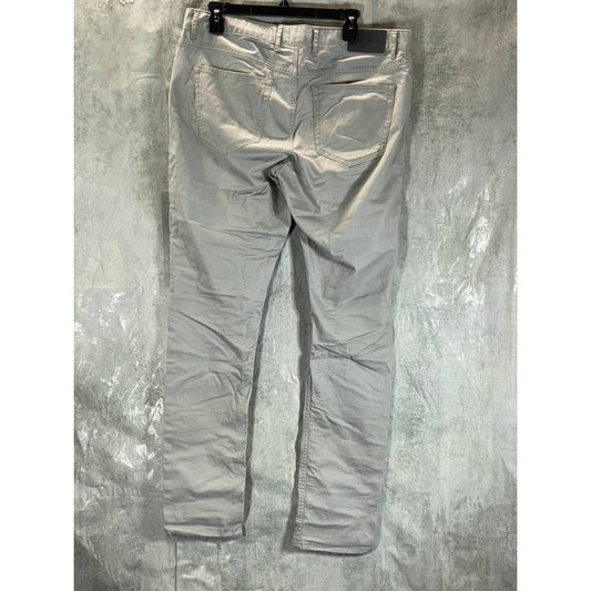 MICHAEL KORS Men's Rock Grey Parker Slim-Fit Stretch Flat Front Pants SZ 34X34