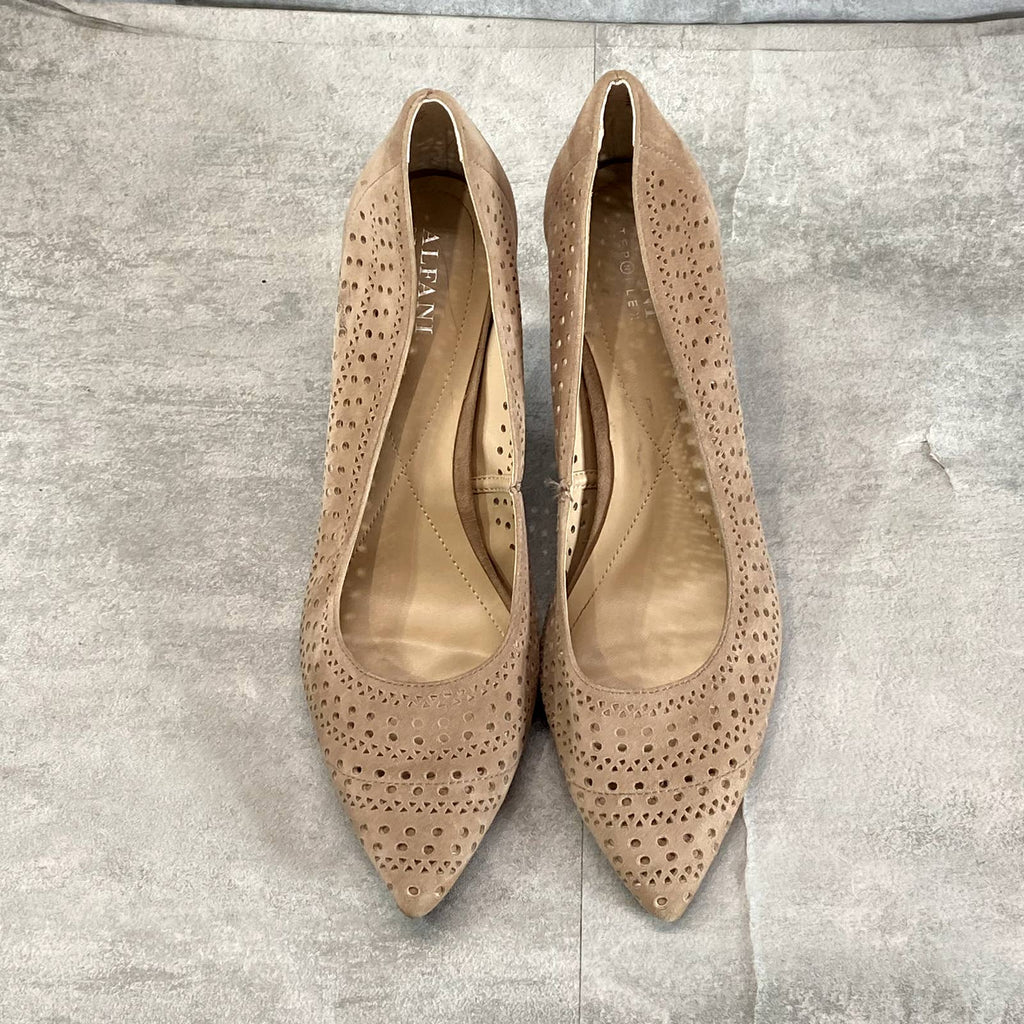 ALFANI STEP N' FLEX Women's Sand Jeules Perforated Pointed-Toe Slip-On Pumps SZ9