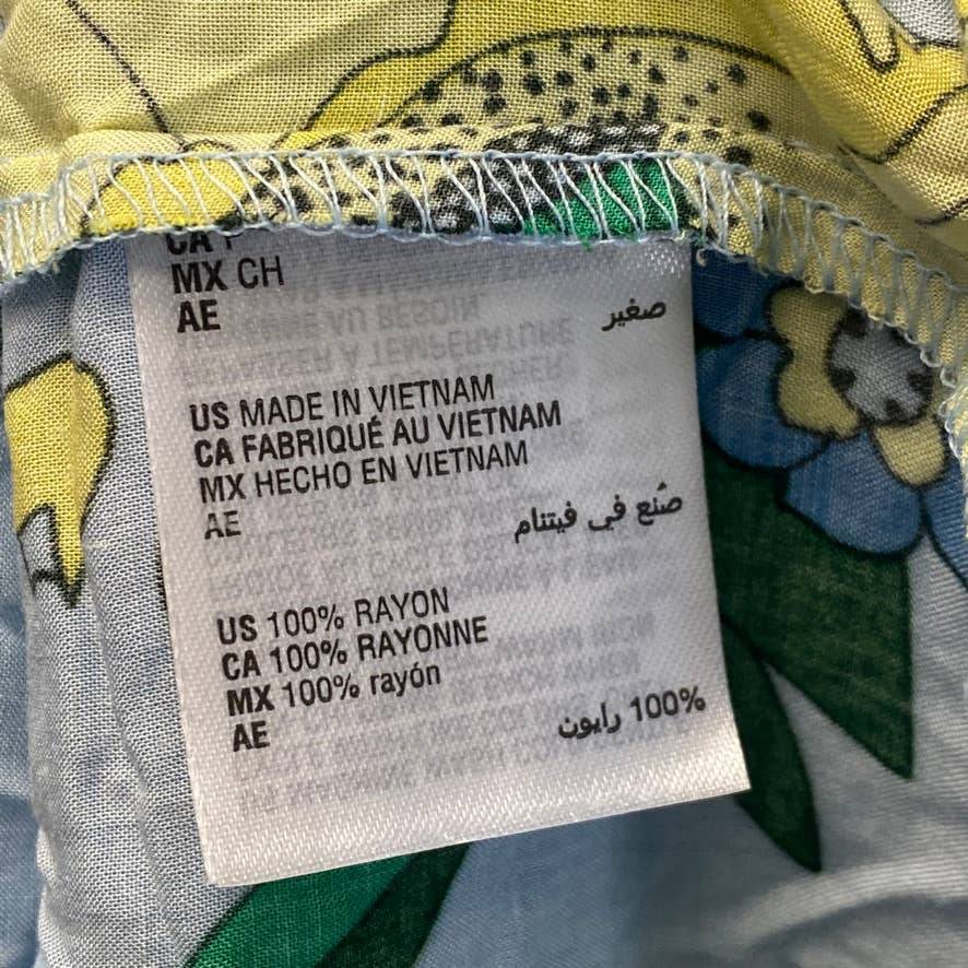 INC INTERNATIONAL CONCEPTS Women's Mabel Bouquet Printed Mock Neck Ruffled Top SZ S