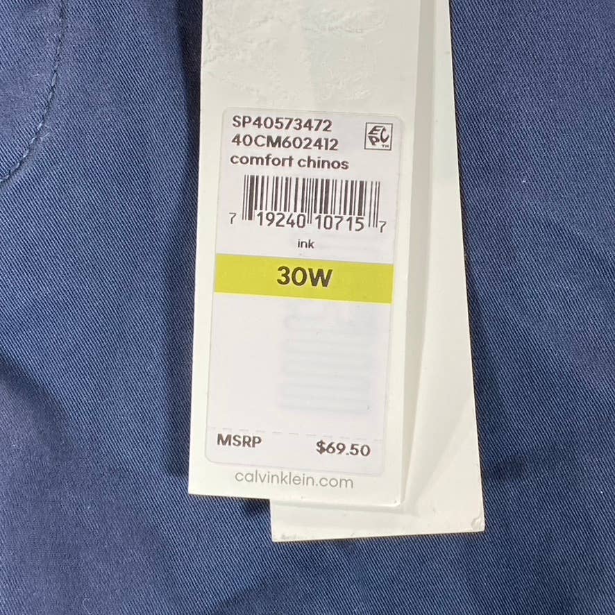 CALVIN KLEIN Men's Ink Slim-Fit Comfort Chino Shorts SZ 30