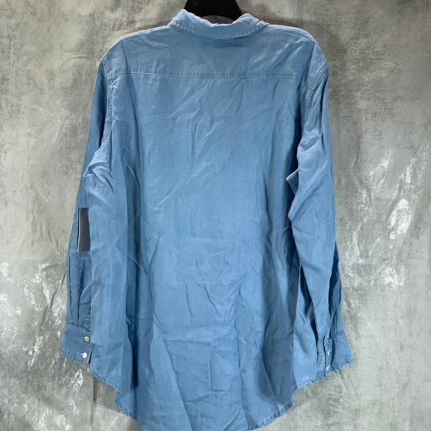 GUESS Women's Othonna Pauleta Button-Front Long-Sleeve Top SZ XL