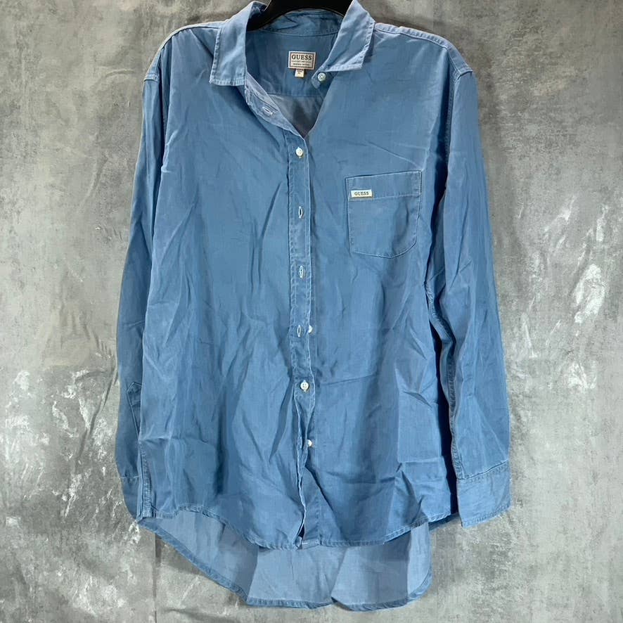 GUESS Women's Othonna Pauleta Button-Front Long-Sleeve Top SZ XL