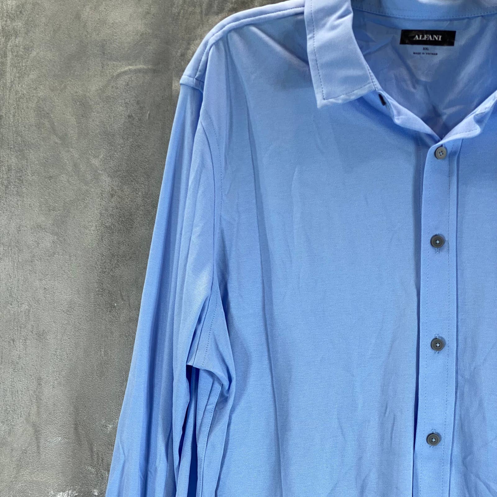 ALFANI Men's Pale Ink Blue Regular-Fit Cotton Birdseye Button-Up Shirt SZ XXL