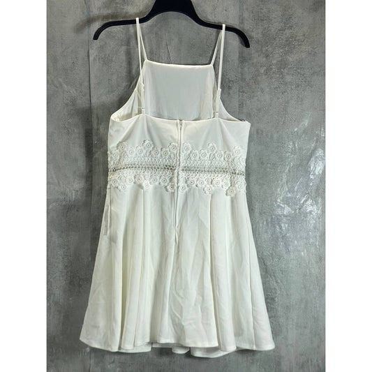 B. DARLIN Juniors' Day White Waist High-Neck Spaghetti Strap Dress SZ 13/14
