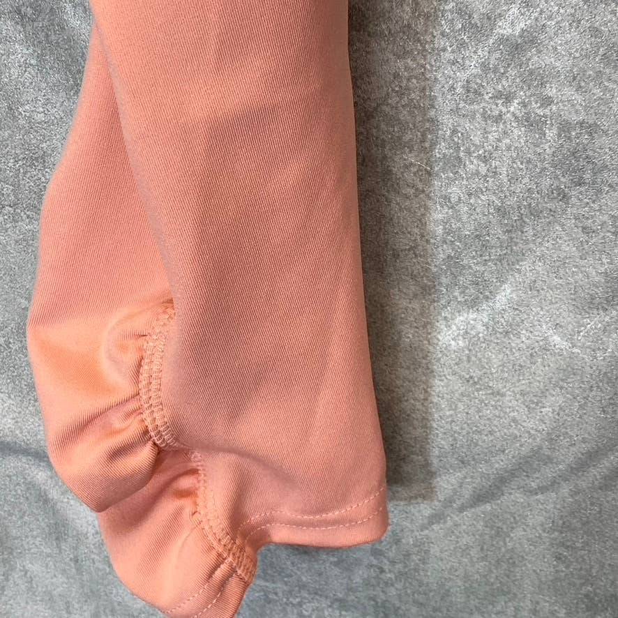 KAY UNGER Women's Peach Ruched Cuff High-Waist Media Pocket Pull-On Athletic Legging SZ M