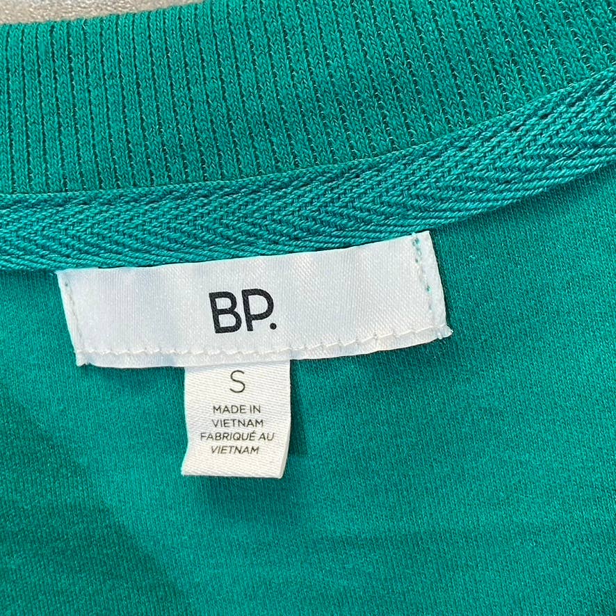 BP. Women's Green Trekking Oversized Crewneck High-Low Hem Pullover Sweater SZ S