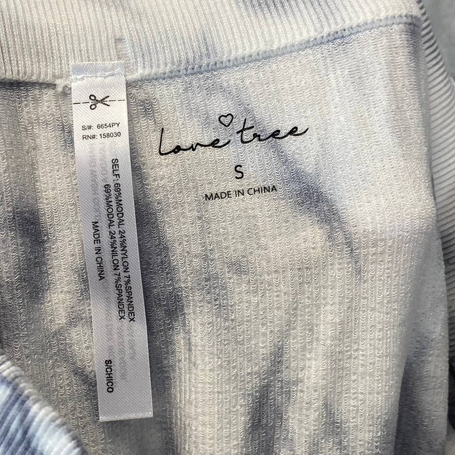 LOVE TREE Women's Gray-White Marble High-Waist Ribbed Seamless Pull-On Leggings SZ S