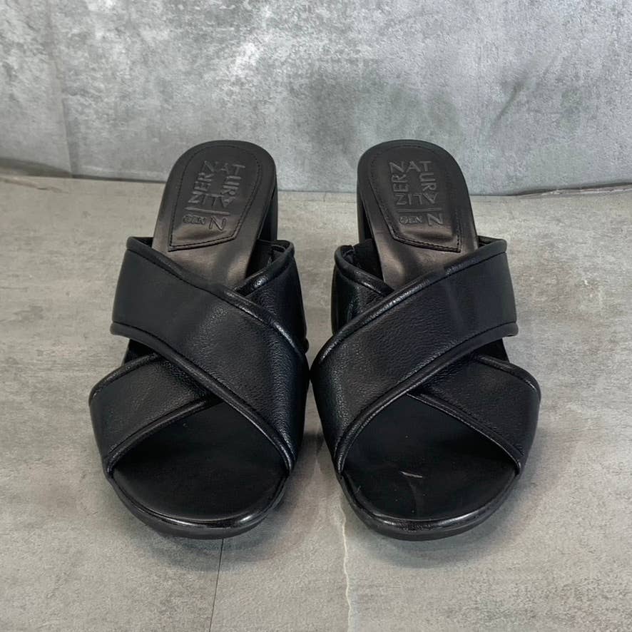 NATURALIZER Women's Black Genn-Rhythm Round-Toe Slip-On Sandals SZ 9.5