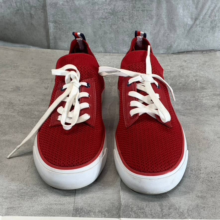 TOMMY HILFIGER Women's Medium Red Fabric Gessie Stretch Knit Sneakers SZ 9.5