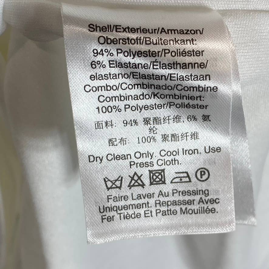 DKNY Women's Cream Illusion Dotted 3/4 Sleeve Crewneck Crepe Shift Mini Dress