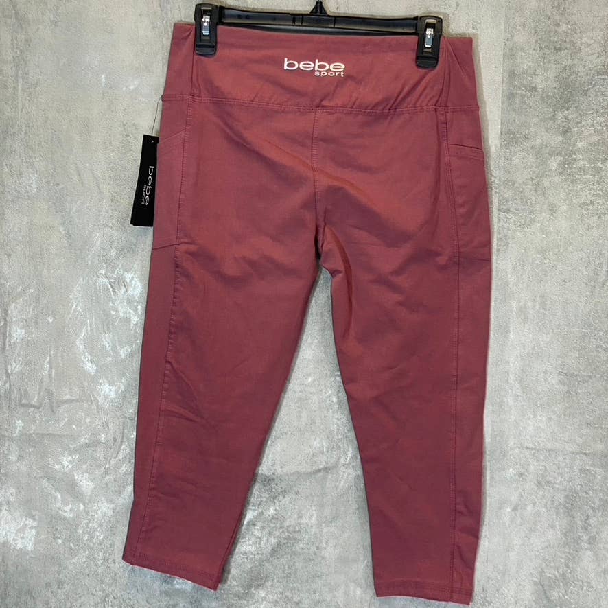 BEBE SPORT Women's Antic Rose Basic Solid Pull-On Capri Leggings SZ L