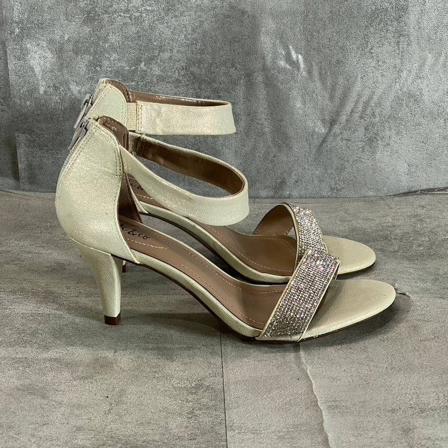 STYLE & CO Women's White-Sparkle Embellished Phillyis Two-Piece Evening Sandals