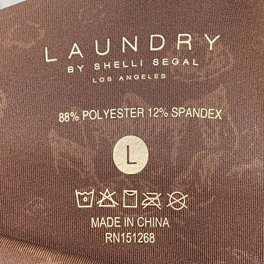 LAUNDRY By Shelli Segal Taupe Printed High-Waist Stretch Pull-On Active Leggings SZ L