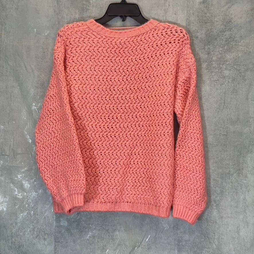 VERO MODA Women's Geranium Pink Freja Balloon Long Sleeve Crewneck Sweater SZ XS