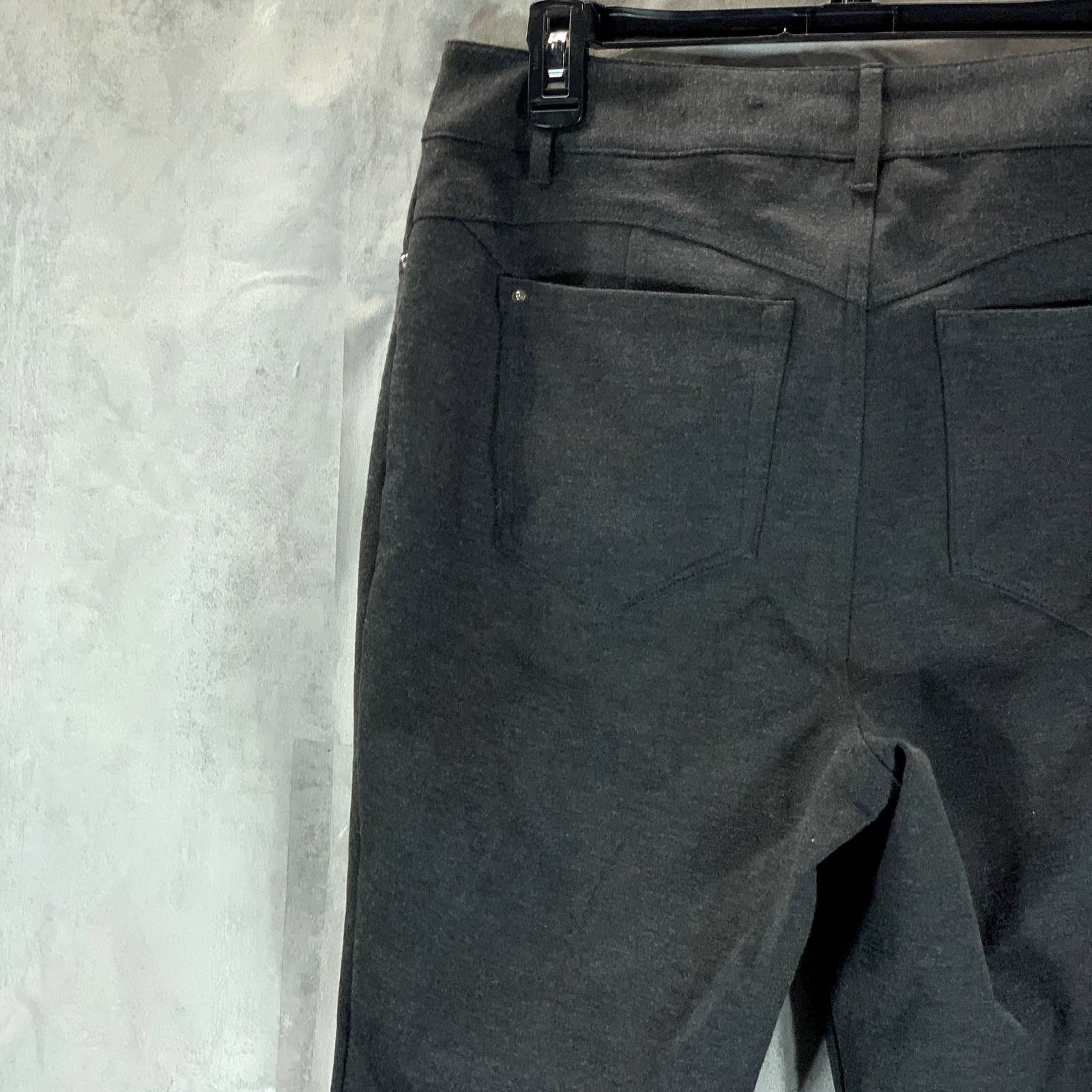 INC Women's Heather Dark Grey High-Rise Curve Creator Ponte-Knit Pants SZ 12