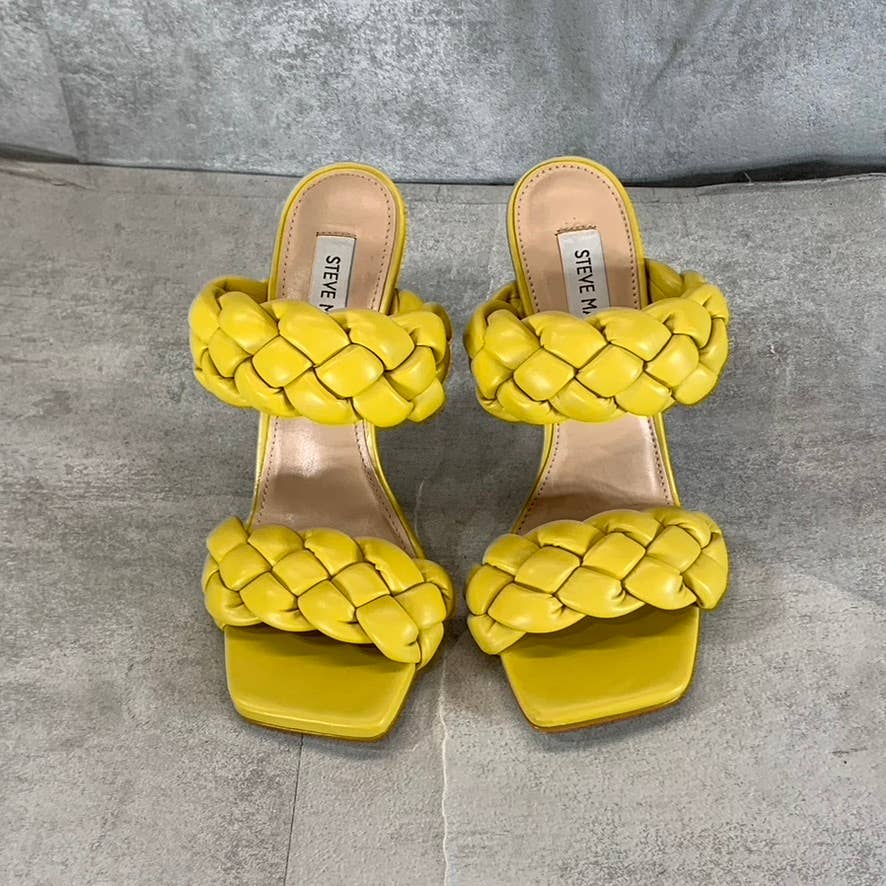 STEVE MADDEN Women's Citron Kenley Braided Square-Toe Stiletto Sandals SZ 6.5