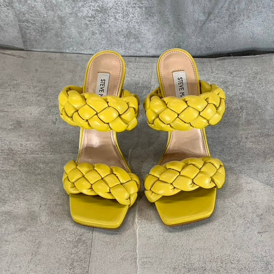 STEVE MADDEN Women's Citron Kenley Braided Square-Toe Stiletto Sandals SZ 6.5