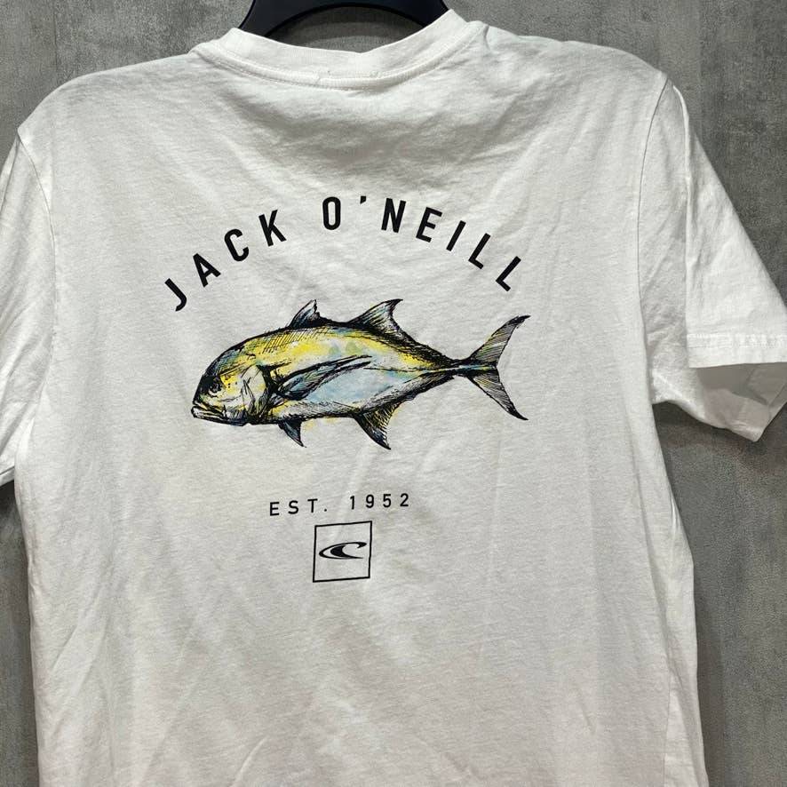 JACK O' NEILL White Tagless Crevale Graphic Short Sleeve Crewneck T-Shirt SZ S