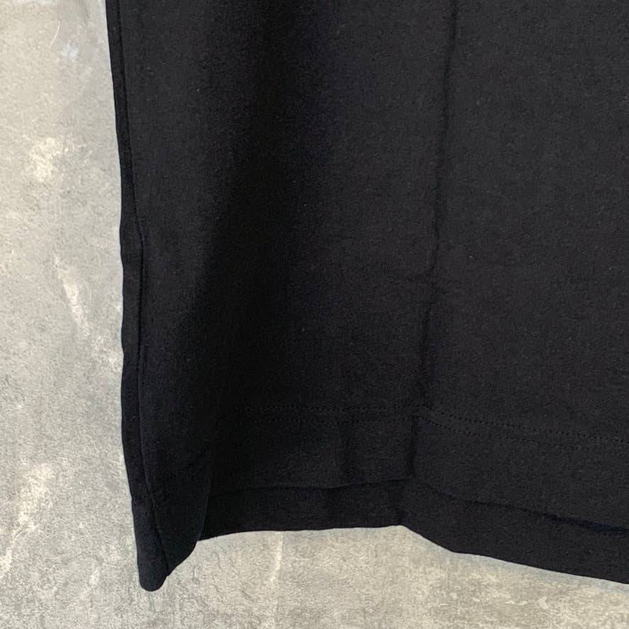 TOPSHOP Boutique Solid Black Short Sleeve Crewneck T-Shirt Top SZ 8