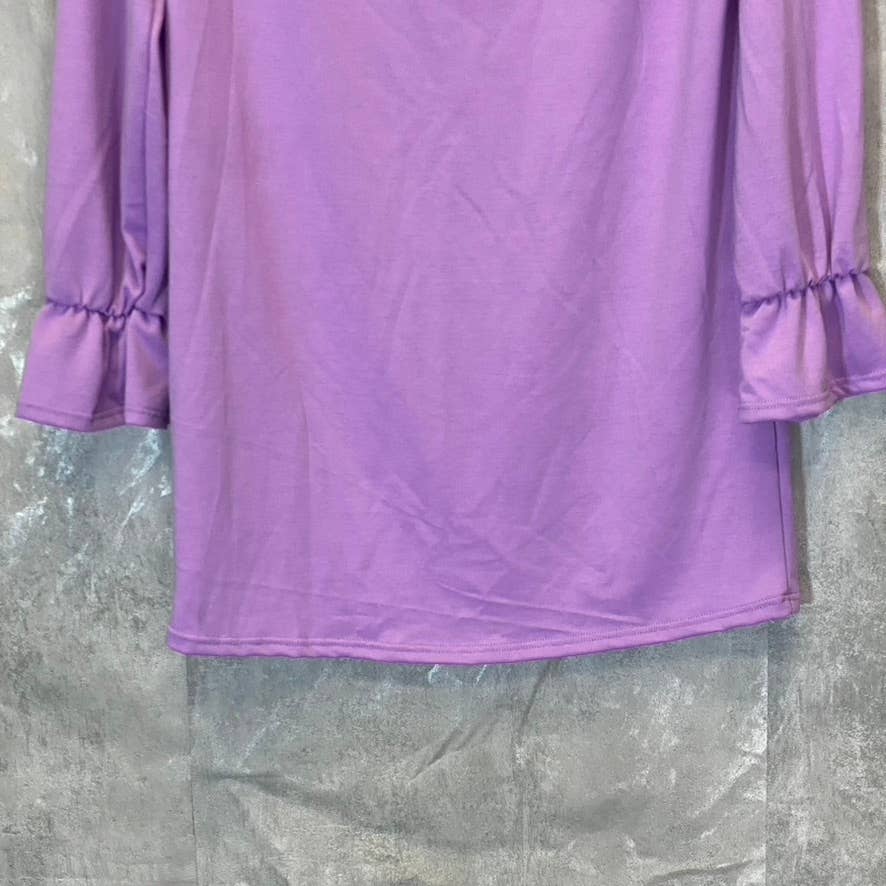 VELEVET TORCH Women's Lavender Bell Long Sleeve Crewneck Tunic SZ XS