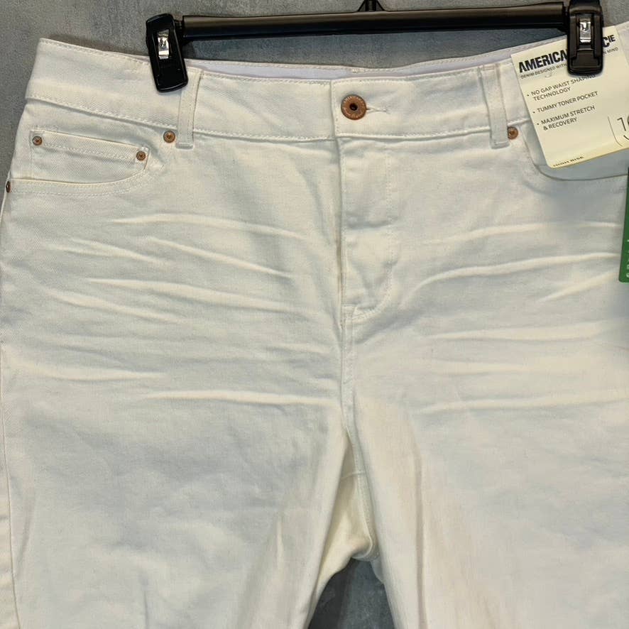 AMERICAN RAG CIE Women's Plus Size Orchid White High-Rise Raw Hem Denim Shorts SZ 16W