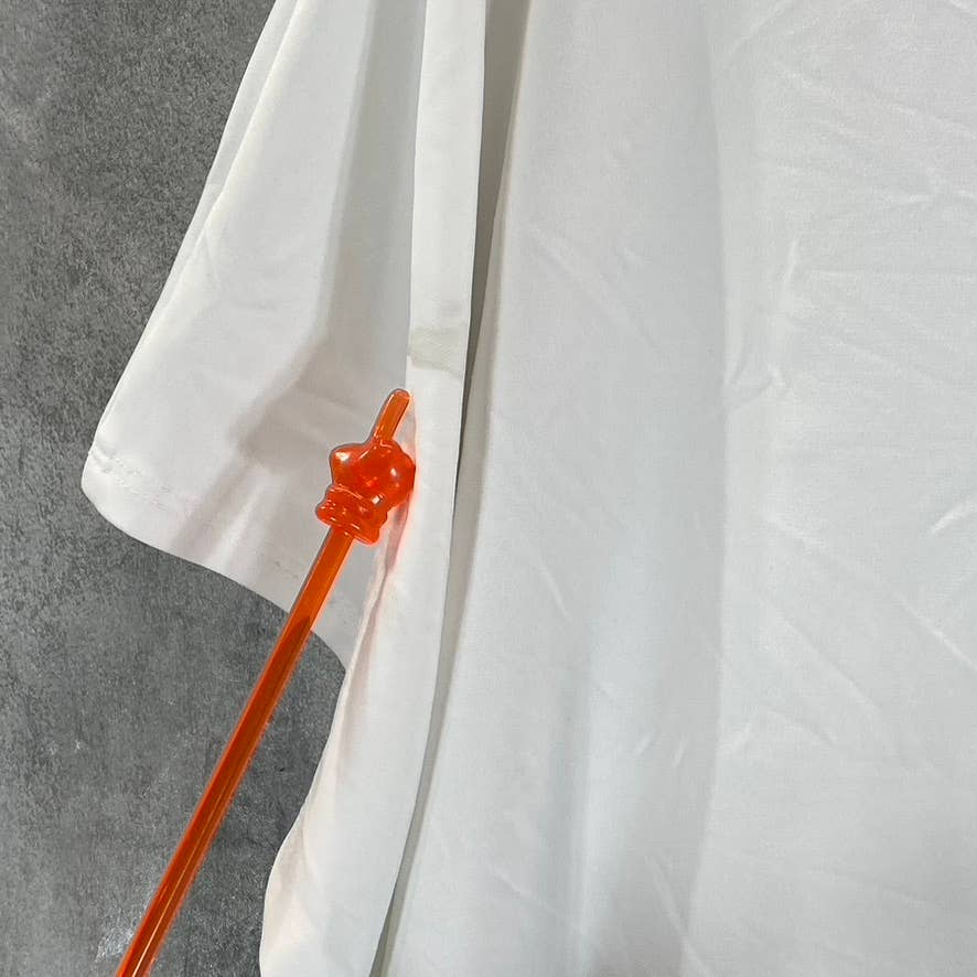 BAR III Women's Plus Blanc V-Neck Seamed Short-Sleeve Top SZ 2X