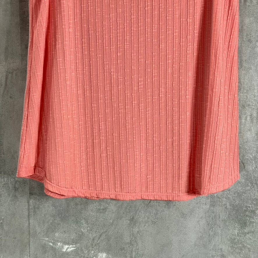 NY COLLECTION Women's Conch Shell V-Neck Triple-Ring Sleeveless Ribbed Tunic Top