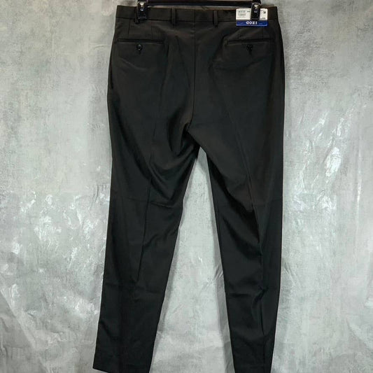 IZOD Men's Solid Black Classic-Fit Flat Front Suit Pants SZ 36x32
