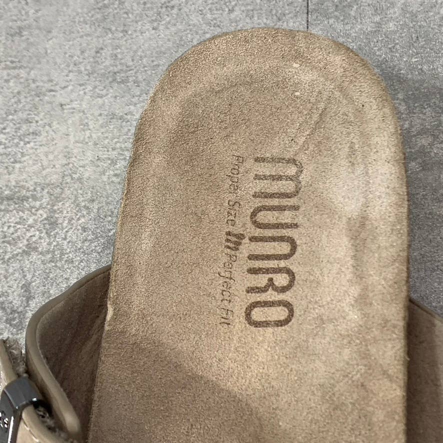 MUNRO Women's Narrow Alloy Nubuck Jody Slide-On Sandals SZ 8.5N