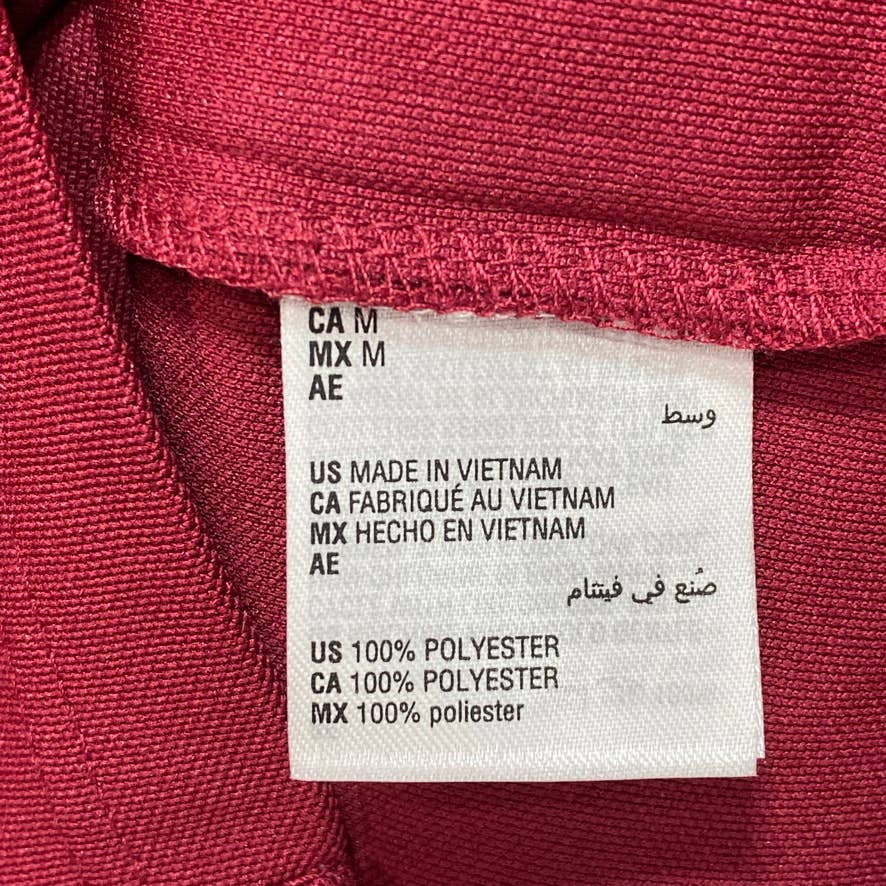 CLUB ROOM Red Solid Sport Striped Short Sleeve Polo Shirt SZ M