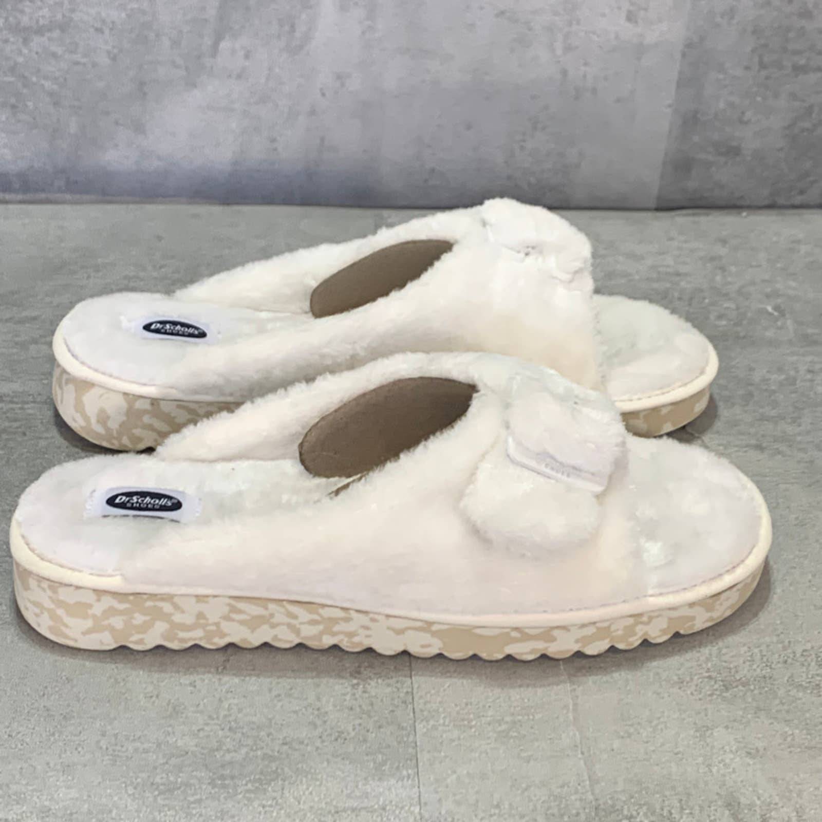 DR. SCHOLL'S Tofu Staycay OG Faux Fur Buckle Slide Sandal SZ 10