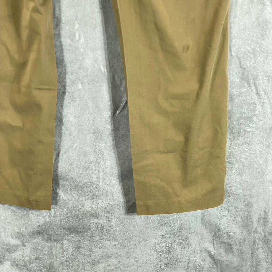 DOCKERS Men's Tan Slim-Fit Flat Front City Tech Trousers SZ 34X30