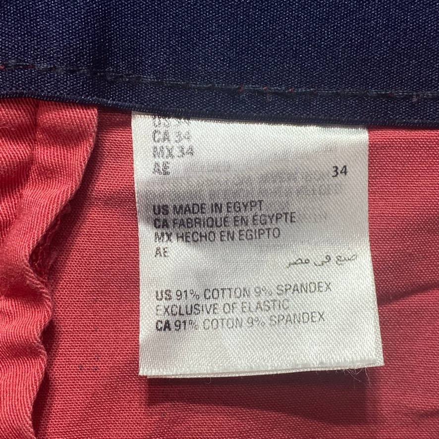 CLUB ROOM Red Regular-Fit 4-Way Stretch Shorts SZ 34