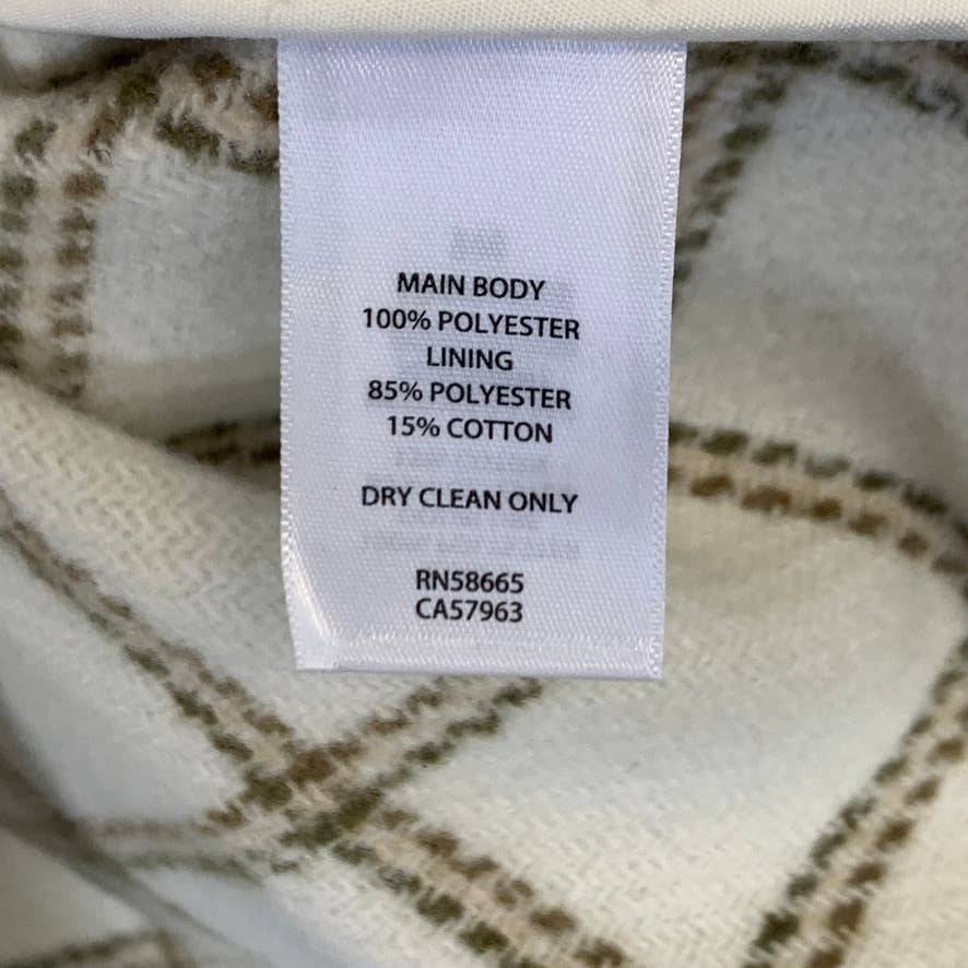 TREASURE & BOND Ivory Carsonpane Plaid Puff Sleeve Shirt Jacket SZ M