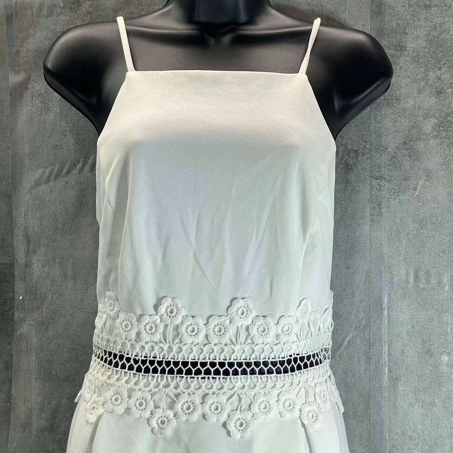 B. DARLIN Juniors' Day White Waist High-Neck Spaghetti Strap Dress SZ 13/14