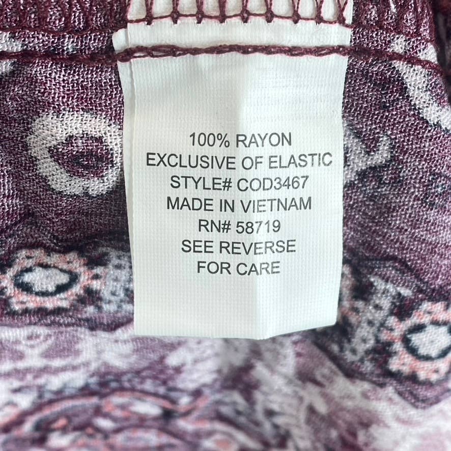 NY COLLECTION Women's Moroccan Red Printed Off-The-Shoulder Crepon Dress SZ M