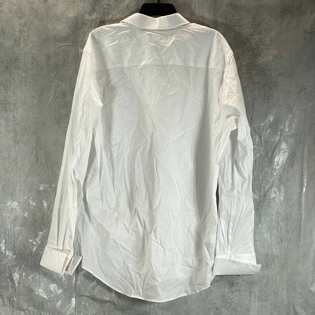 ALFANI Men's White Slim-Fit 2-Way Stretch Button-Up Long-Sleeve Dress Shirt SZXL
